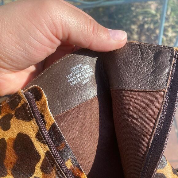 Anthropologie Matisse Grove Calf Hair Leopard Leather Ankle Boots - Picture 13 of 13